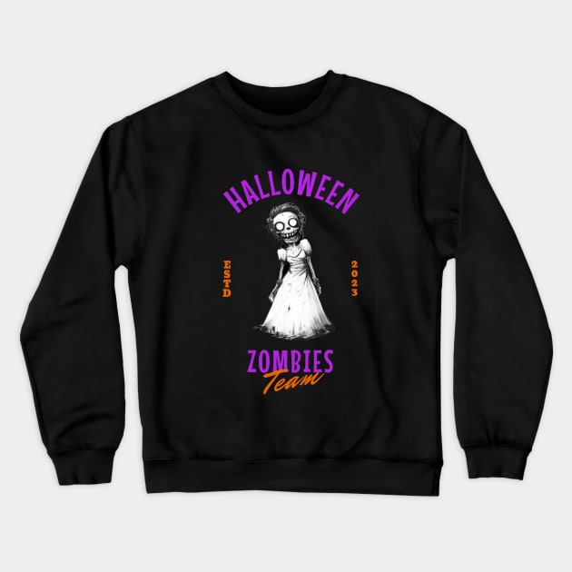 Halloween Zombie Team ella Crewneck Sweatshirt by Tinteart